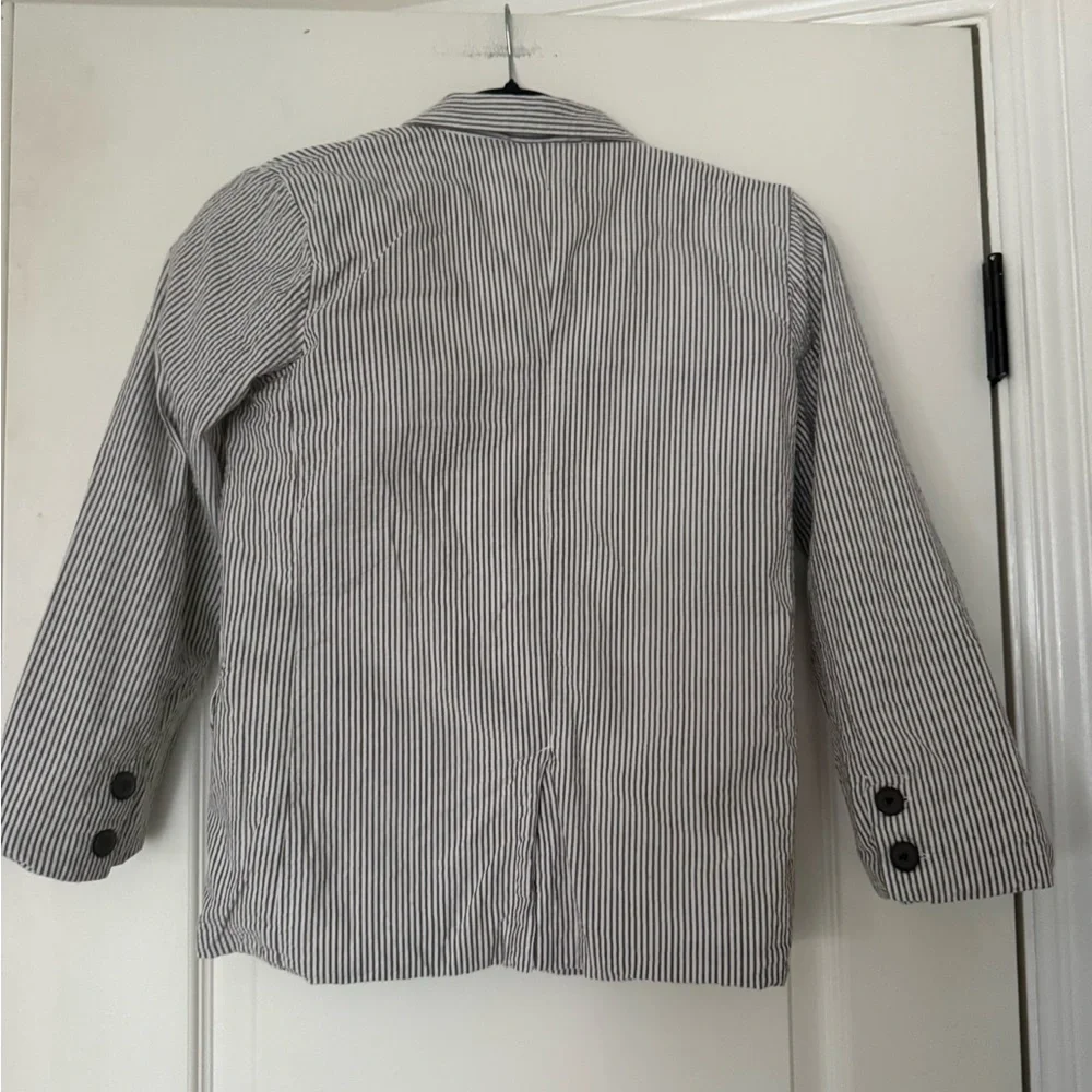 Gymboree Blue and White Striped Seersucker Jacket Boys Medium Wedding Party